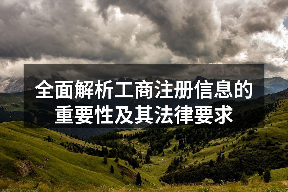 全面解析工商注册信息的重要性及其法律要求