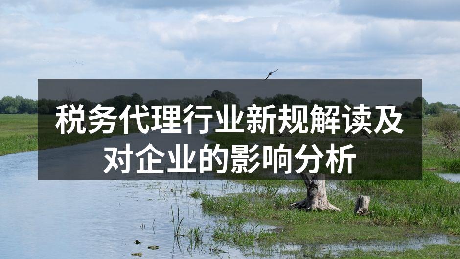 税务代理行业新规解读