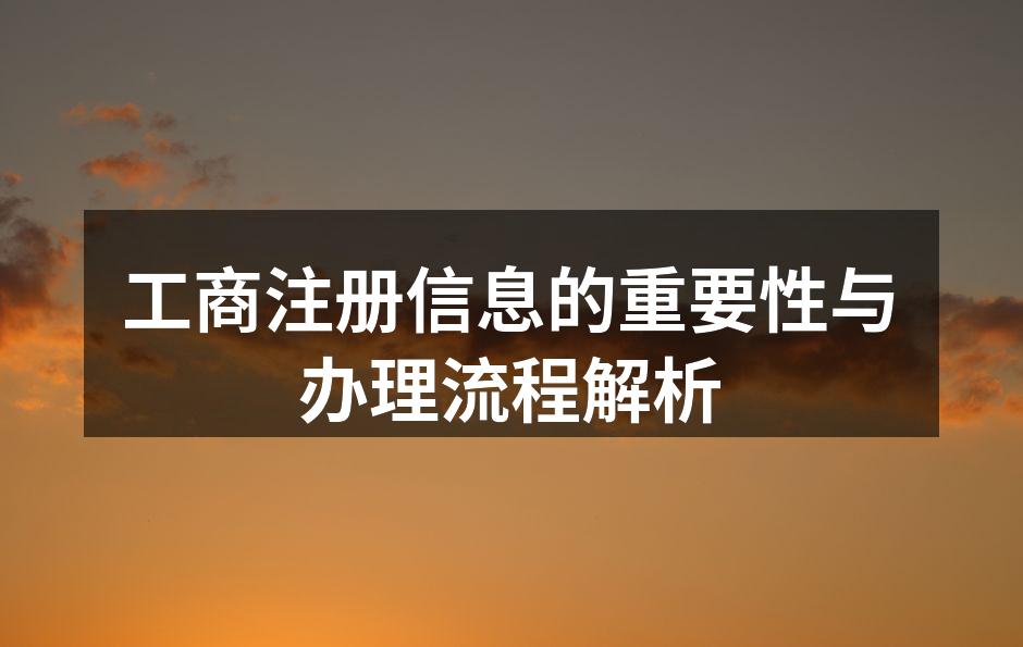 工商注册信息的重要性与办理流程解析