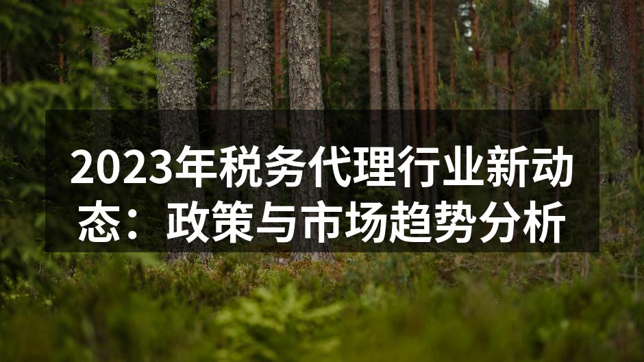 税务代理行业政策解读